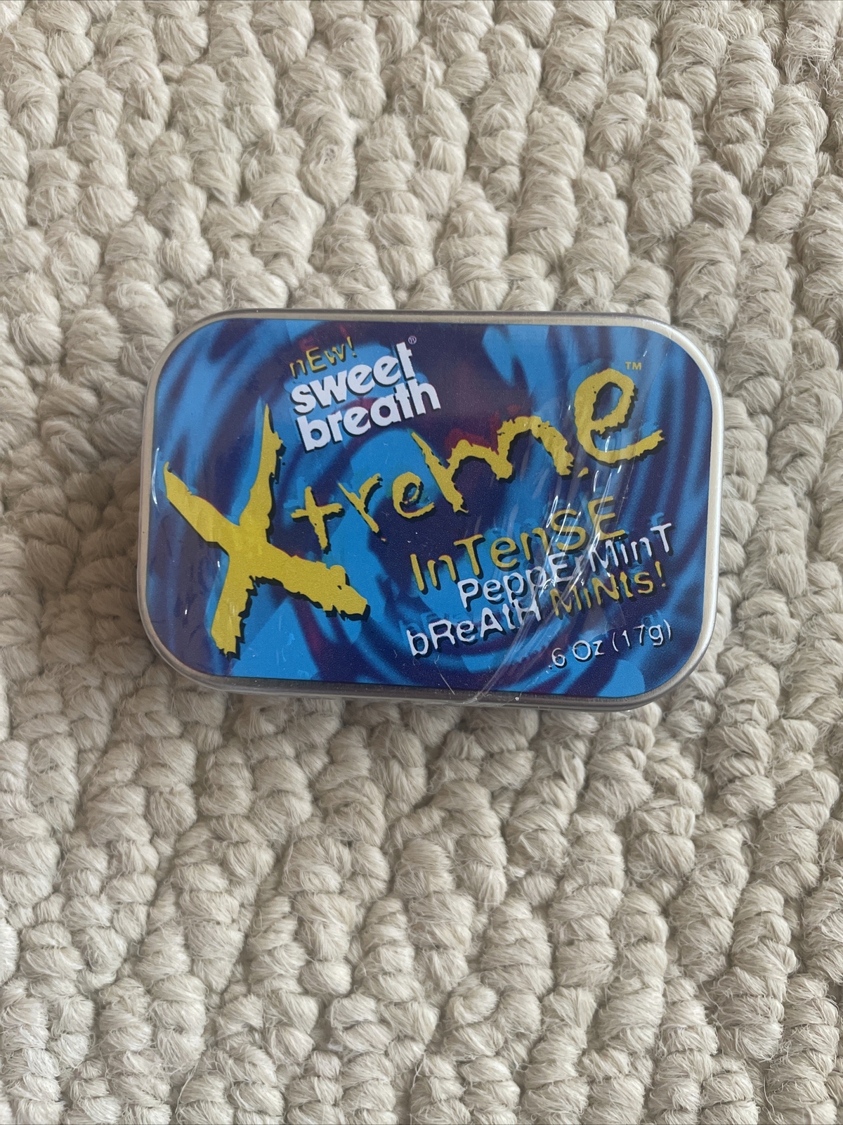 Vintage 2000 Rare Unopened 6 Oz Tin Xtreme InTense Sweet Breath Peppermint Mints