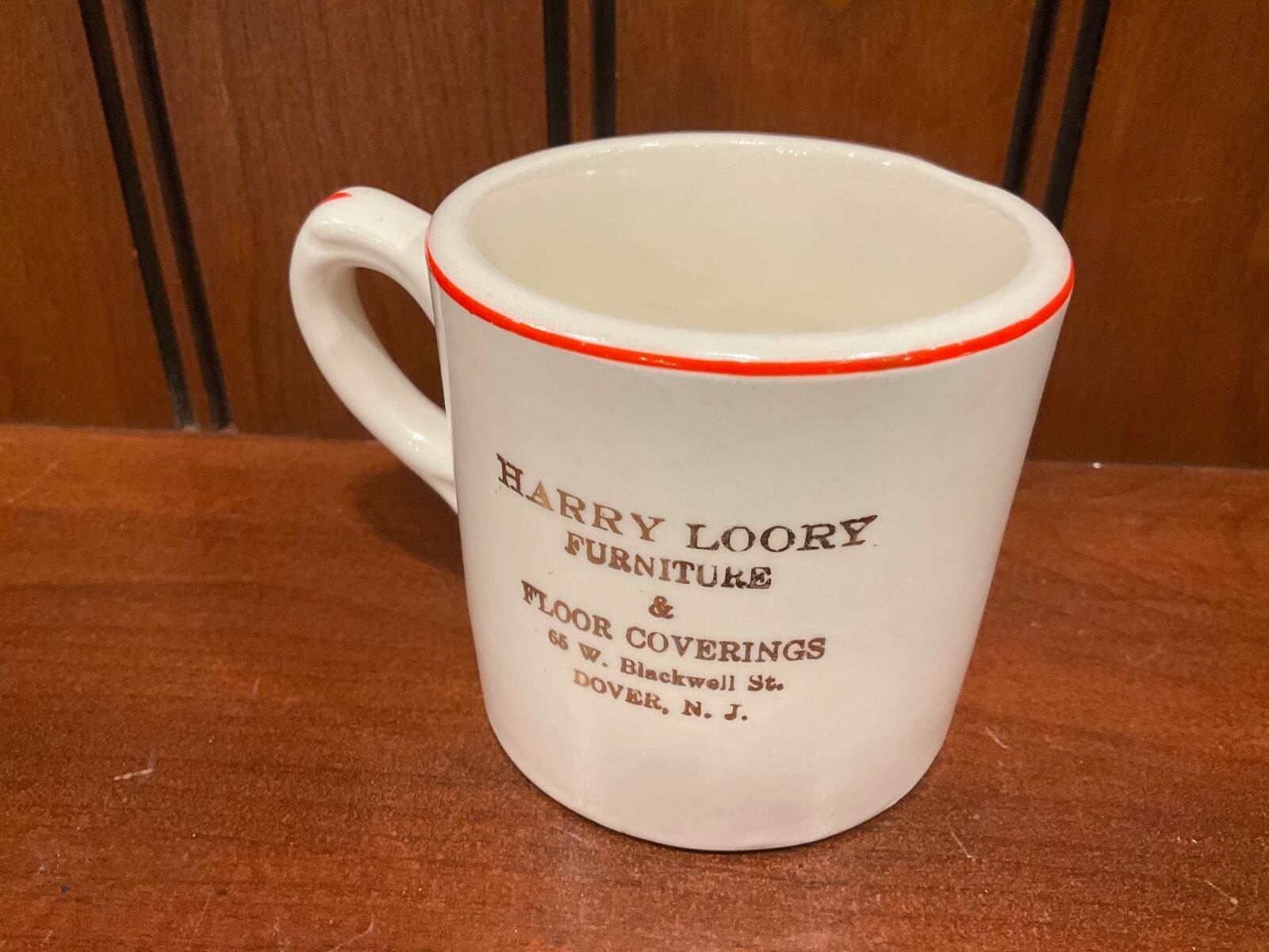 Vintage Child’s Baby Cup Mug Harry Loory Furniture Dover New Jersey Advertising