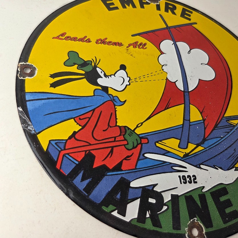 Vintage Empire Motor Oil Sign – Gas Service Station Pump Porcelain Sign