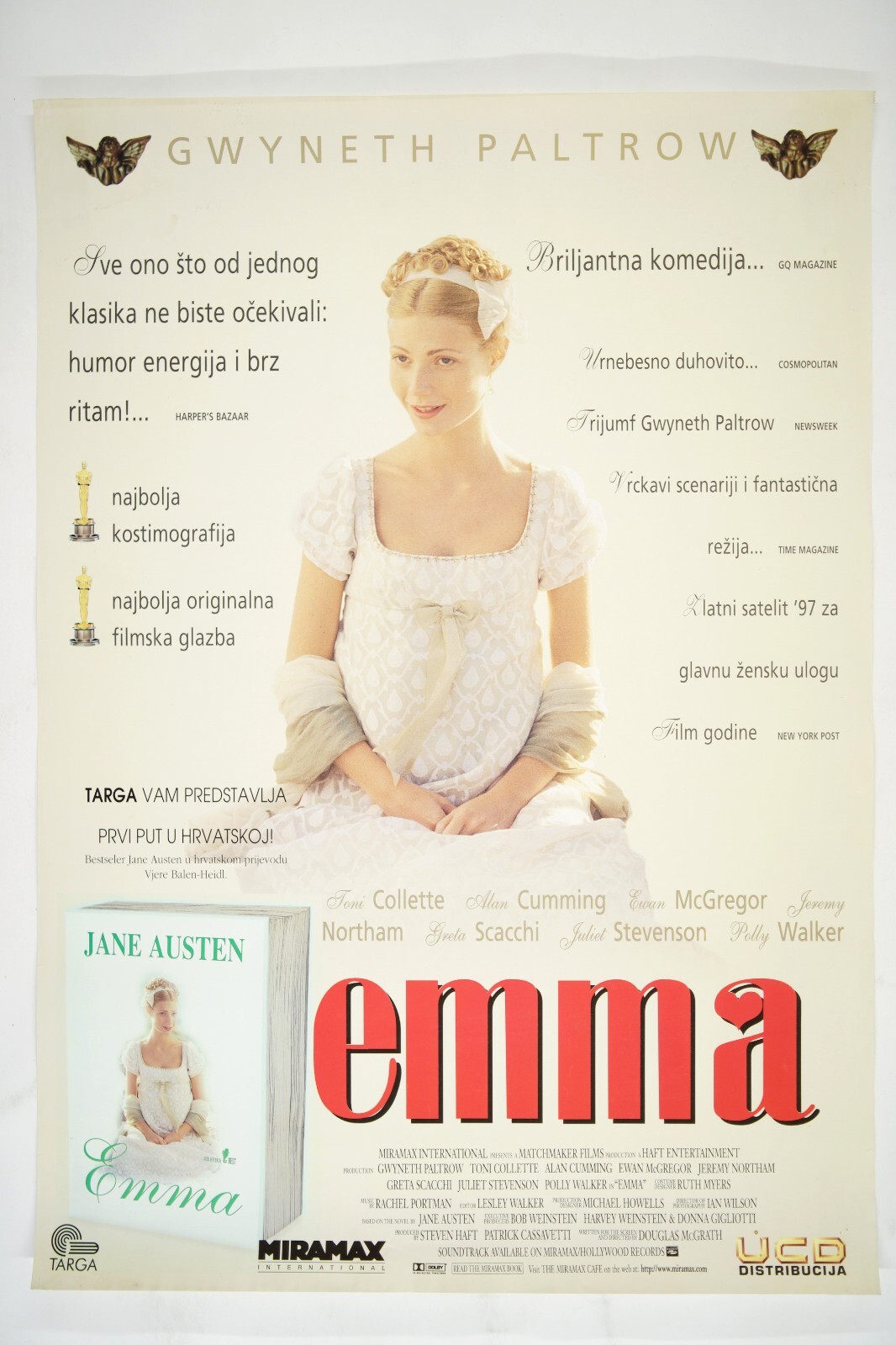EMMA Original CRO movie poster 1996 GWYNETH PALTROW, JAMES COSMO, JANE AUSTEN