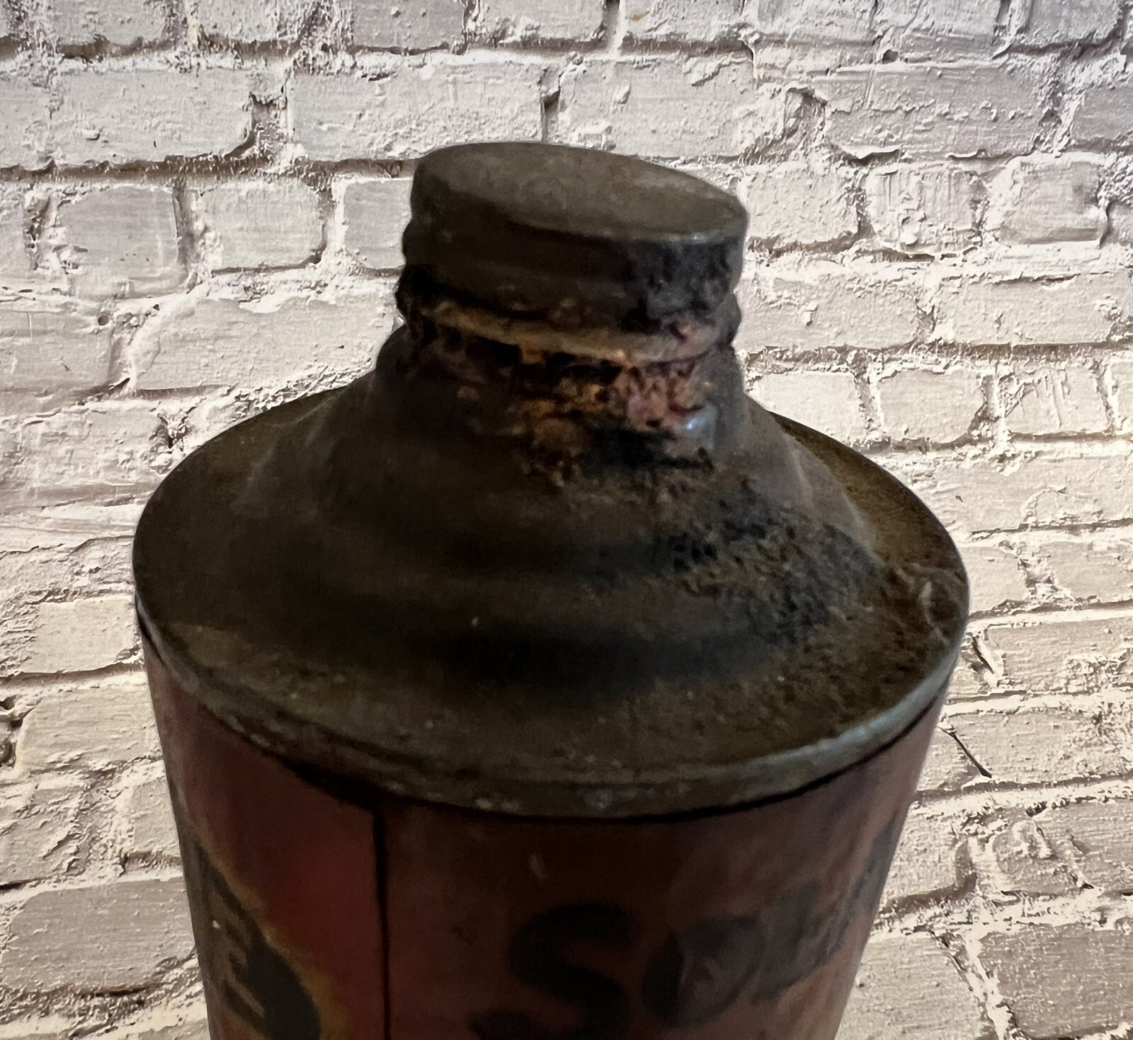 Antique Solarine Metal Polish Tin Can w/ Paper Label Chicago USA