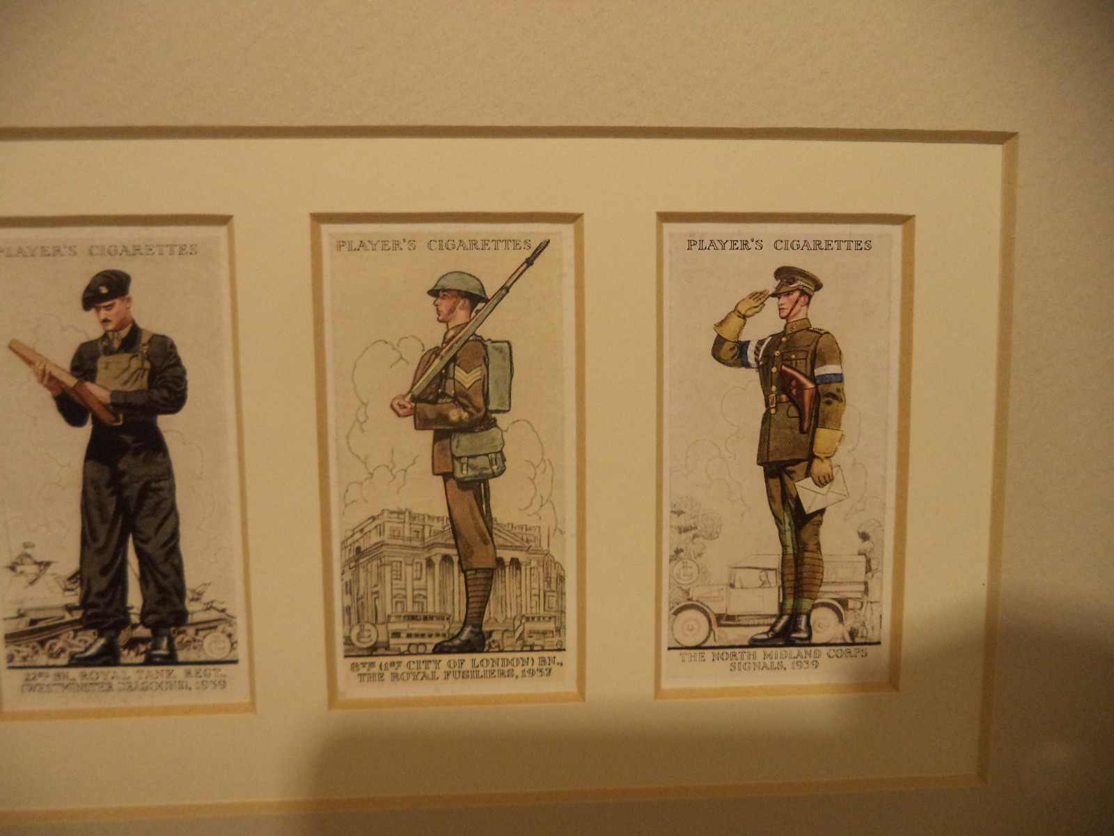 John Player Uniforms Of The Territorial Army 1939. Set Of 5 Cigarette Cards VG