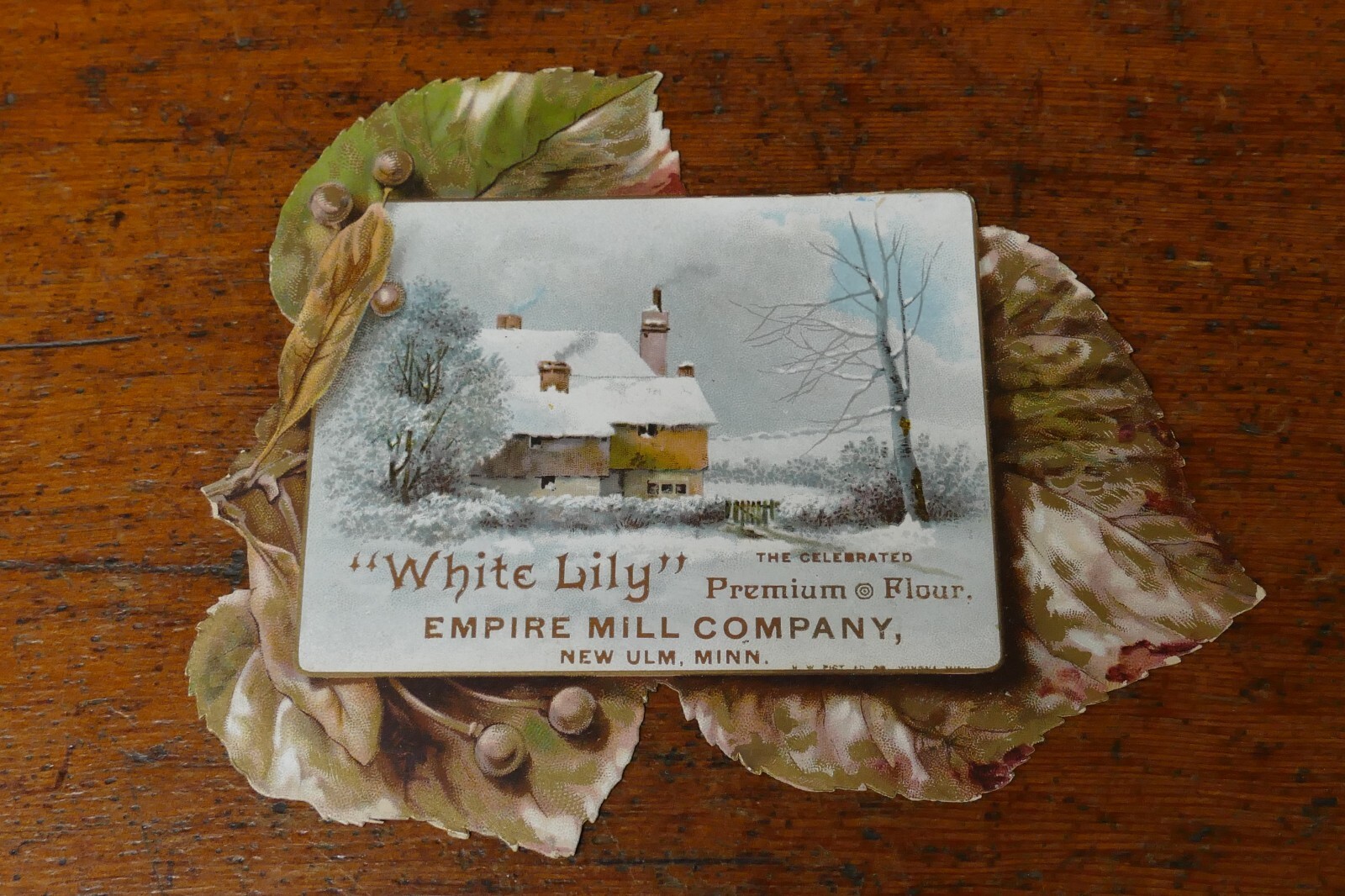 Antique Empire Mill Company New Ulm MN “White Lily” Flour Die Cut Trade Card