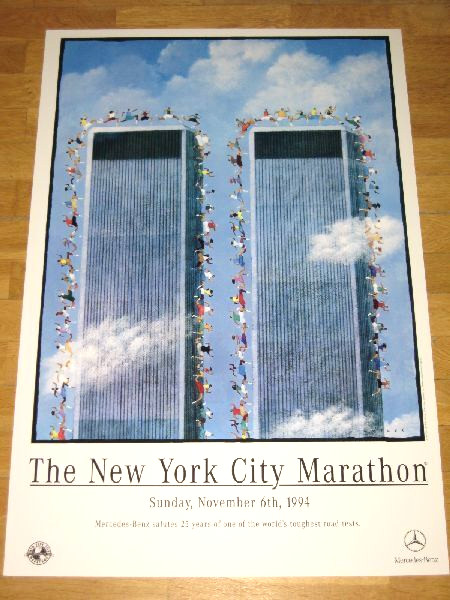 New York City 1994 Marathon Poster ” World Trade Center ” Original Poster Wtc