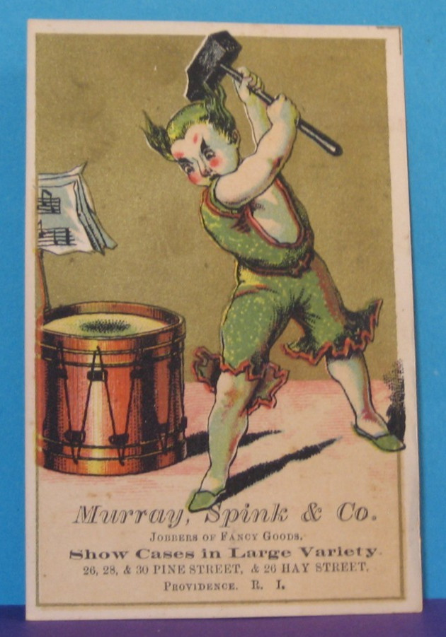 ANTIQUE 1800s VICTORIAN TRADE CARD FANCY GOODS PROVIDENCE RI SCRAPBOOKING CRAFTS