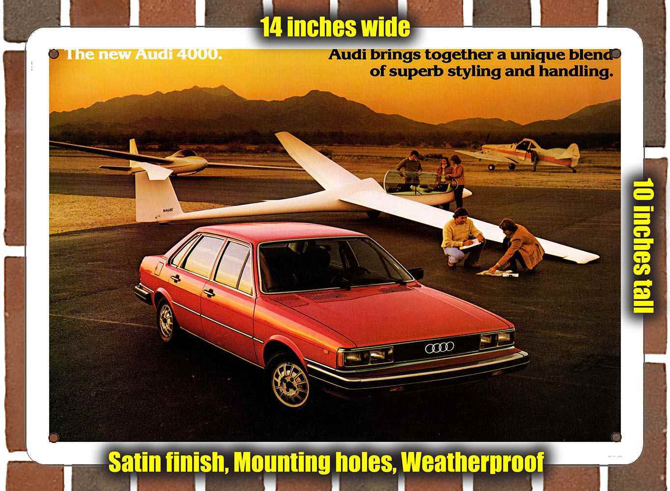 Metal Sign – 1980 Audi 4000 – 10×14 inches