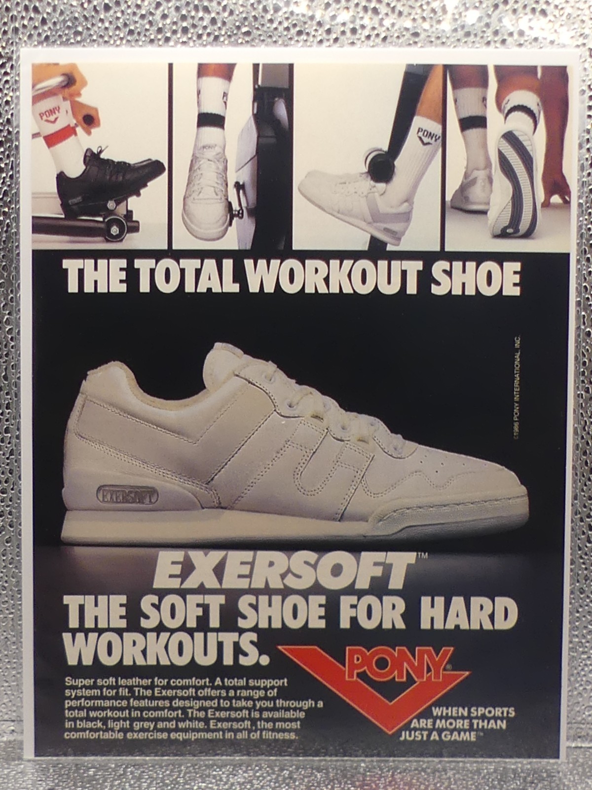 Vintage Pony Exersoft Workout Exercise Shoes 1986 Print Advertising Full Page Ad