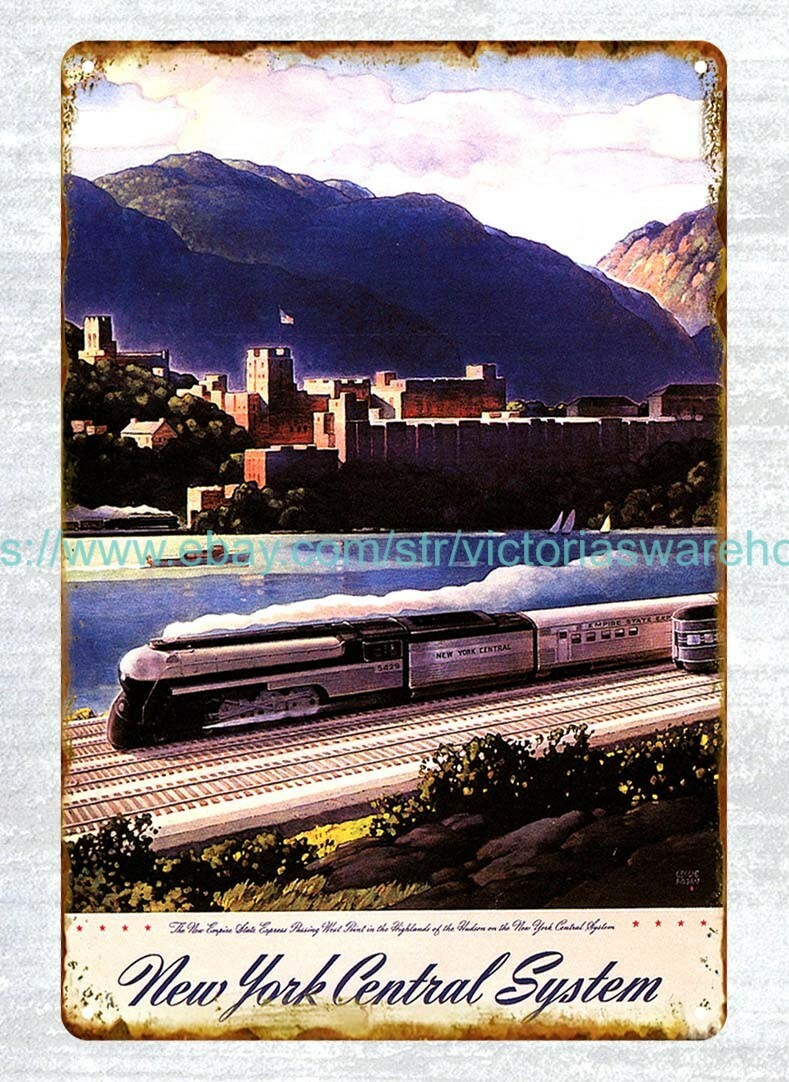 West Point & New York Central Leslie Raglan, 1940’s metal tin sign art online