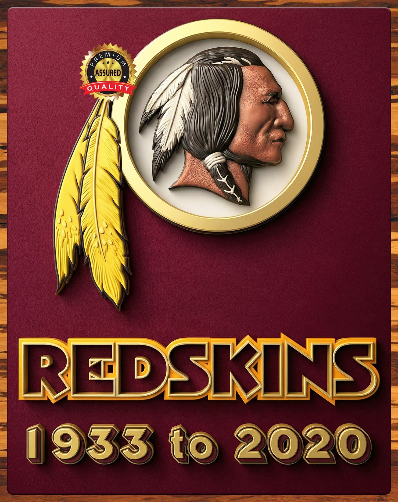 Washington Redskins – 1933 to 2020 – Premium Aluminum Metal Sign – 11 x 14