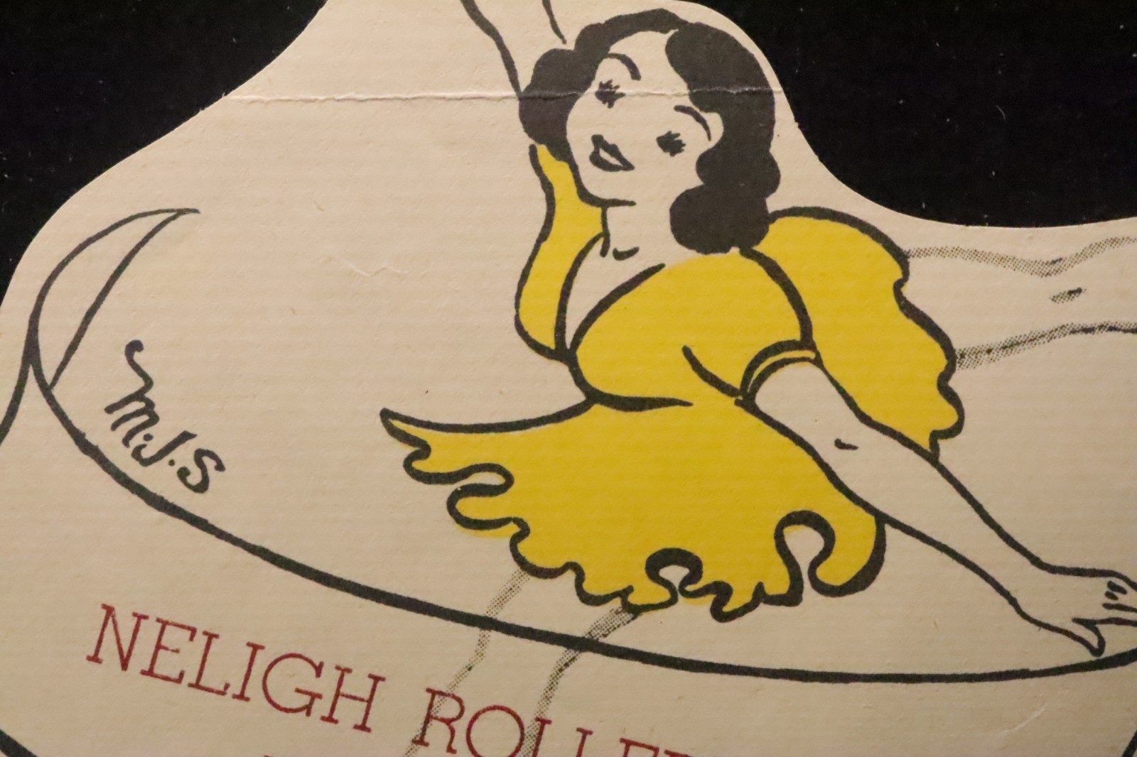 Neligh Nebraska 1940s Roller Skating Rink Sticker Skate Label Signed MJS Rare