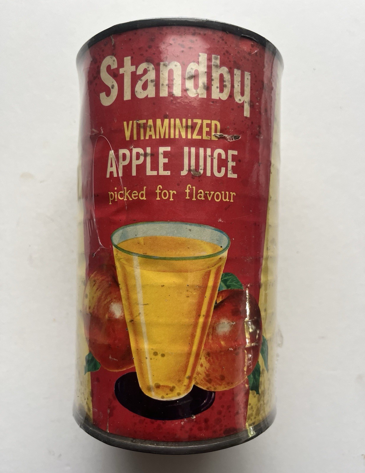 Vintage Standby Apple Juice 1Qt 14Oz Advertising Tin Can