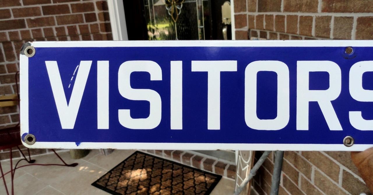 original vintage Visitors Online PORCELAIN Ready Made Sign Co. New York NY