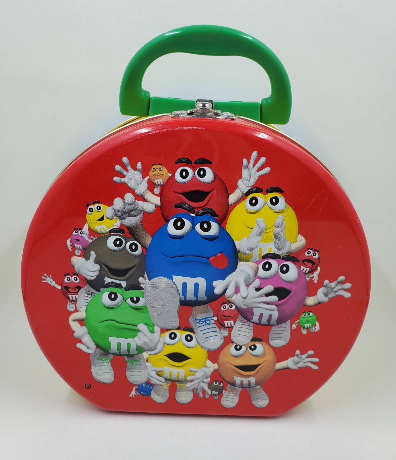 T1 M&M’s Minis World 1999 Round Lunchbox Tin 7.5″x 6″x 3″