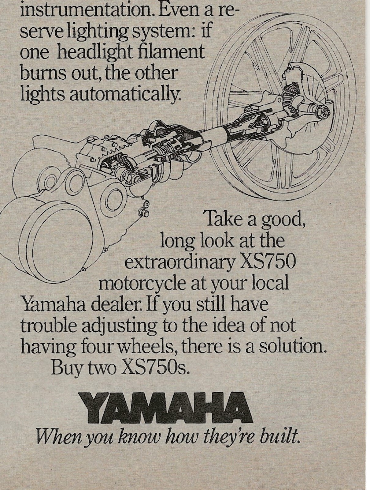 Vintage Print 2-Page Ad Yamaha Motorcycle Sports Car with Two Wheels Apr 1978
