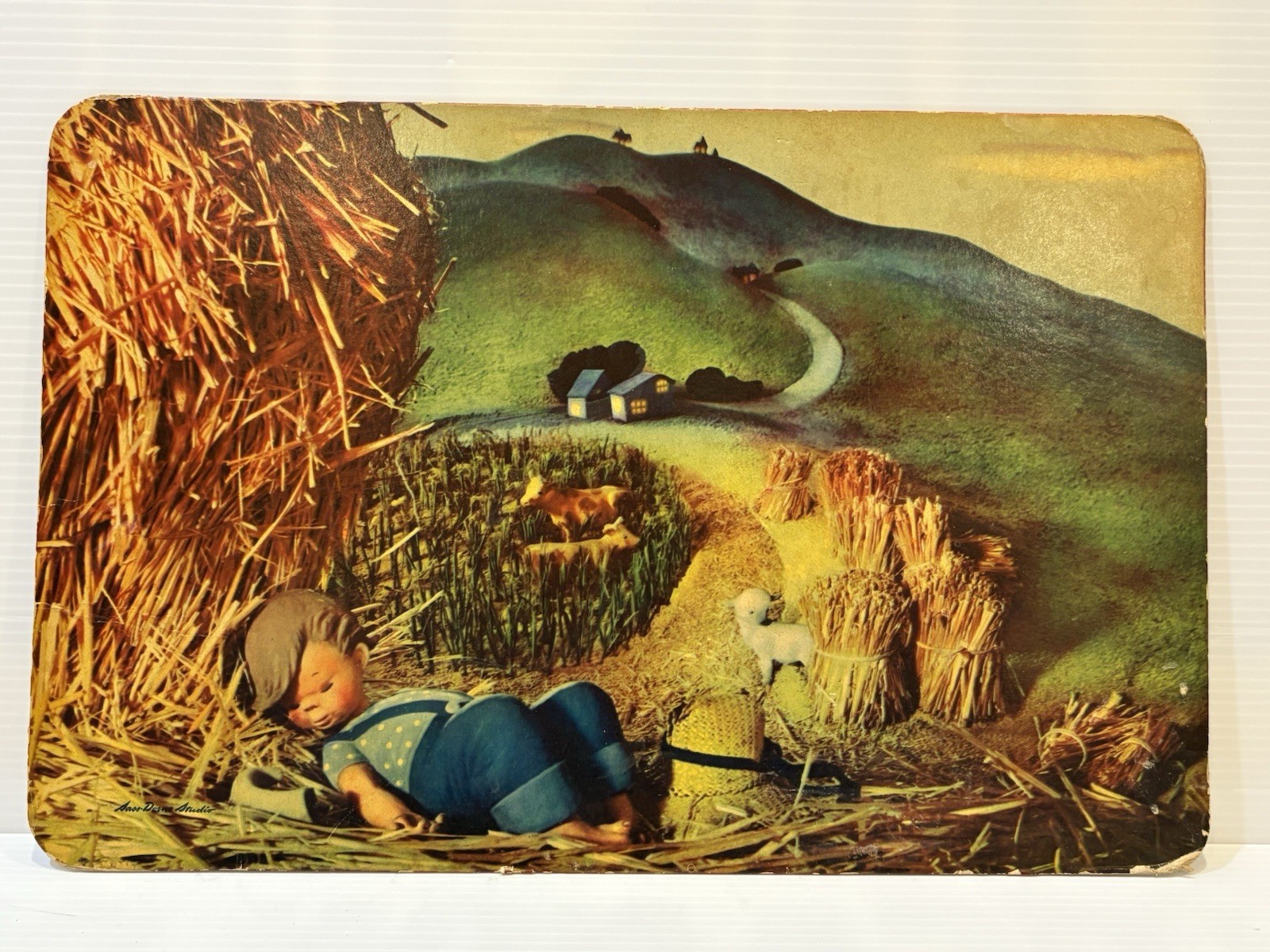 Vintage Children Place Mat Little Boy Blue Mother Goose 1945 See Pics Swift Co