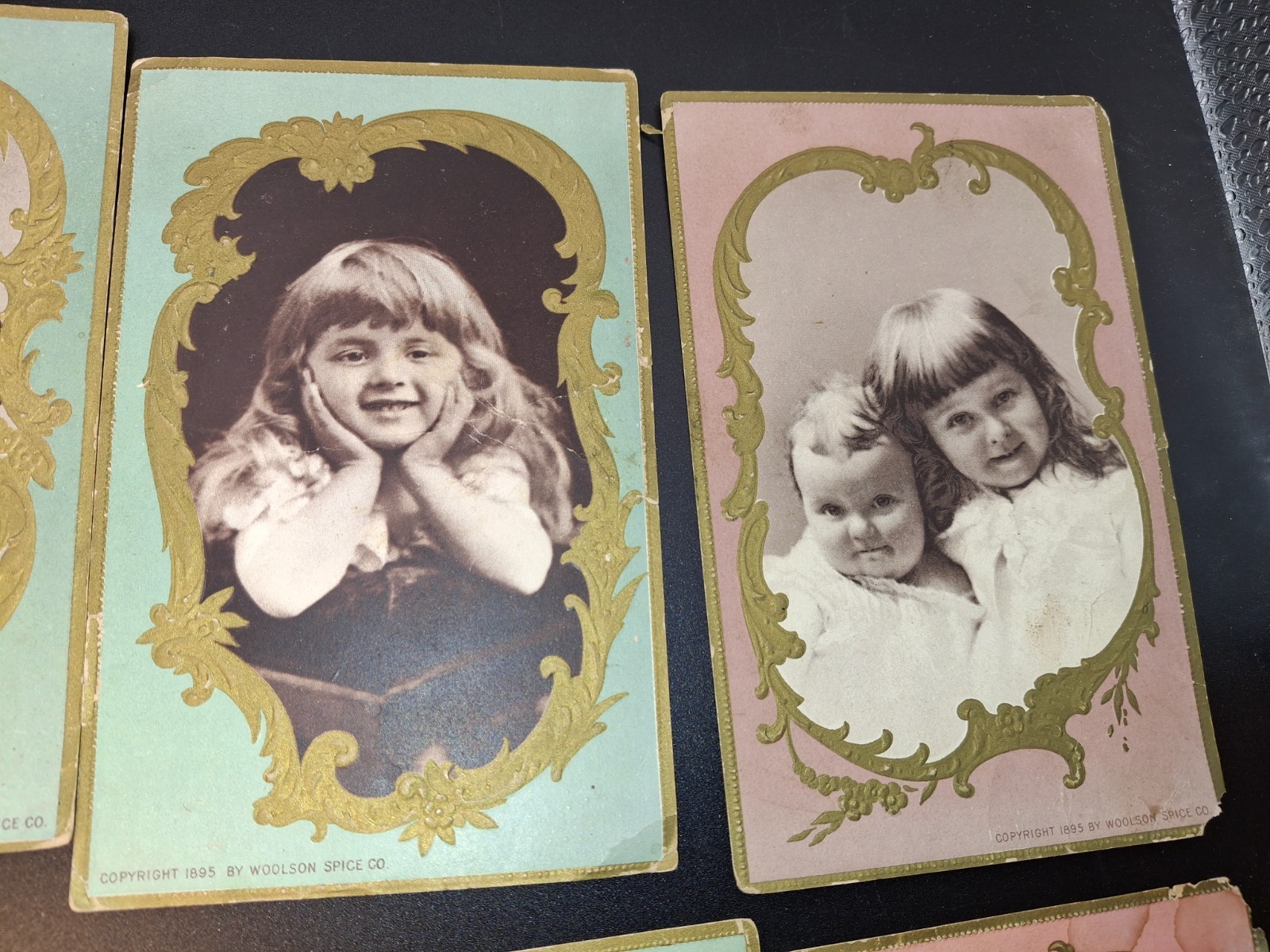 Woolson Spice Co Victorian Trade Cards Playmates Lot of 7