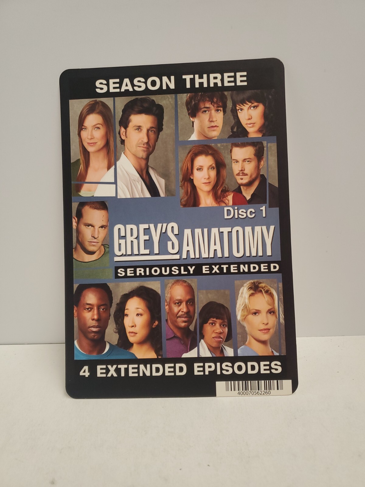 Grey’s Anatomy Season 3 Disc 1 BLOCKBUSTER DVD BACKER CARD ONLY 5.5″X8″