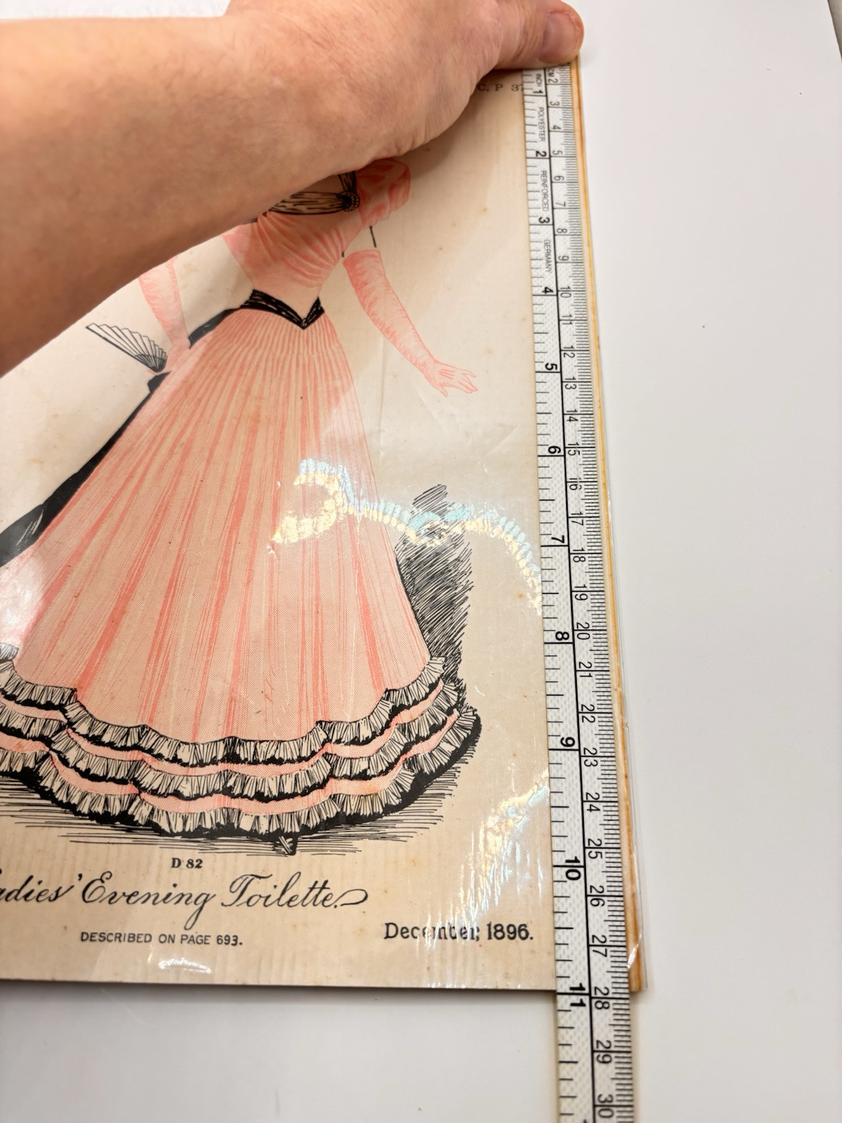 1890s Antique Sears Catalog Page | December 1896 | Women’s Dresses | Full Color