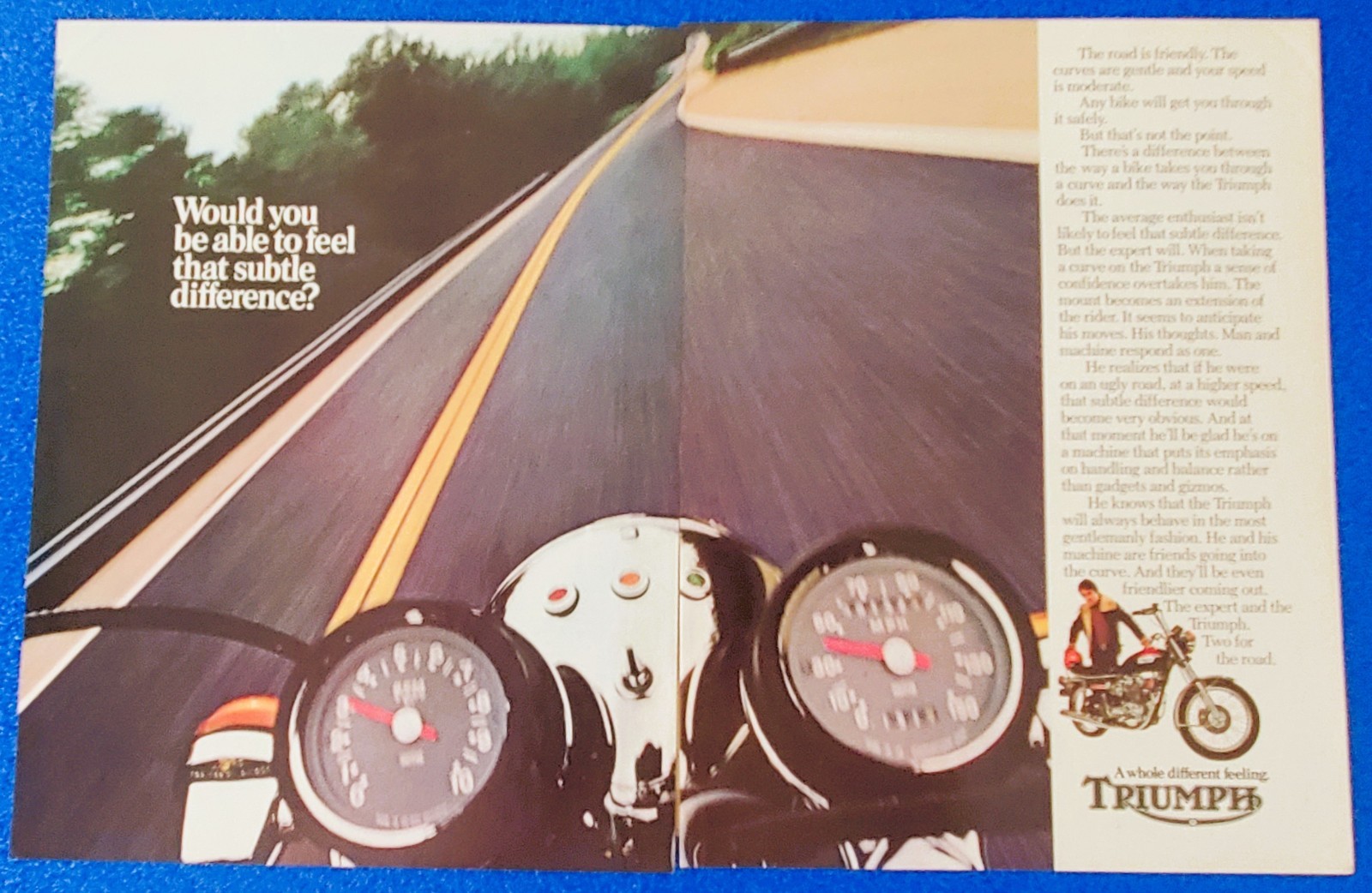 1973 Triumph Bonneville 750 Ad 2 Page Ace Cafe Style Biker Garage Wall Art UK