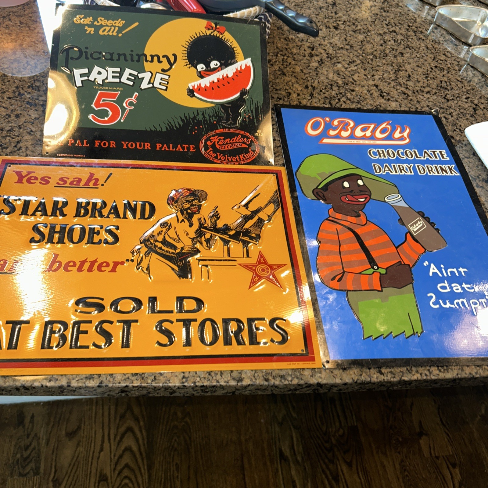 Metal Signs S/3 Reproductions See This Photos & Description