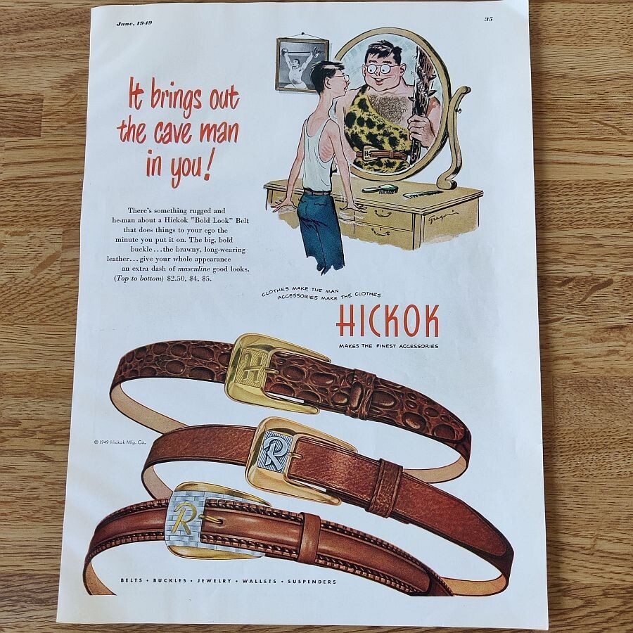 HICKOK – Makes The Finest Accessories Print Ad 1949