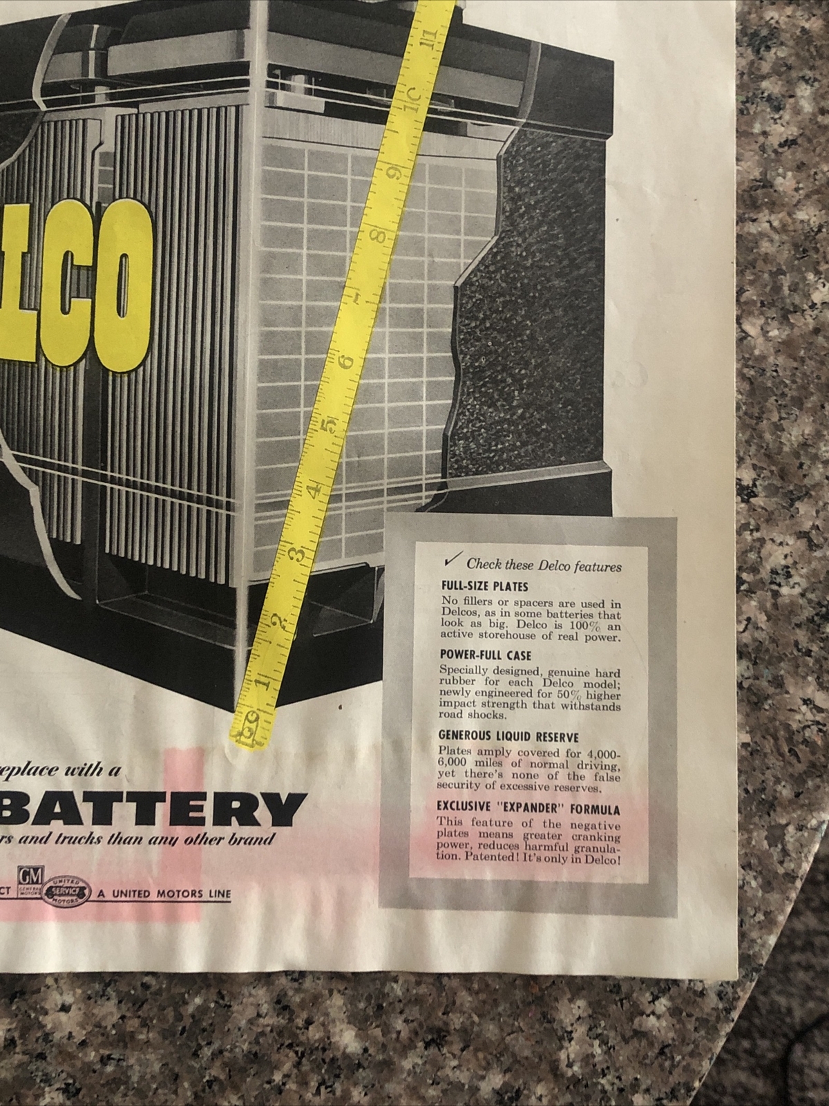 1954 Delco Battery PRINT AD Every Inch – Active Storehouse Of Power VTG 1950s