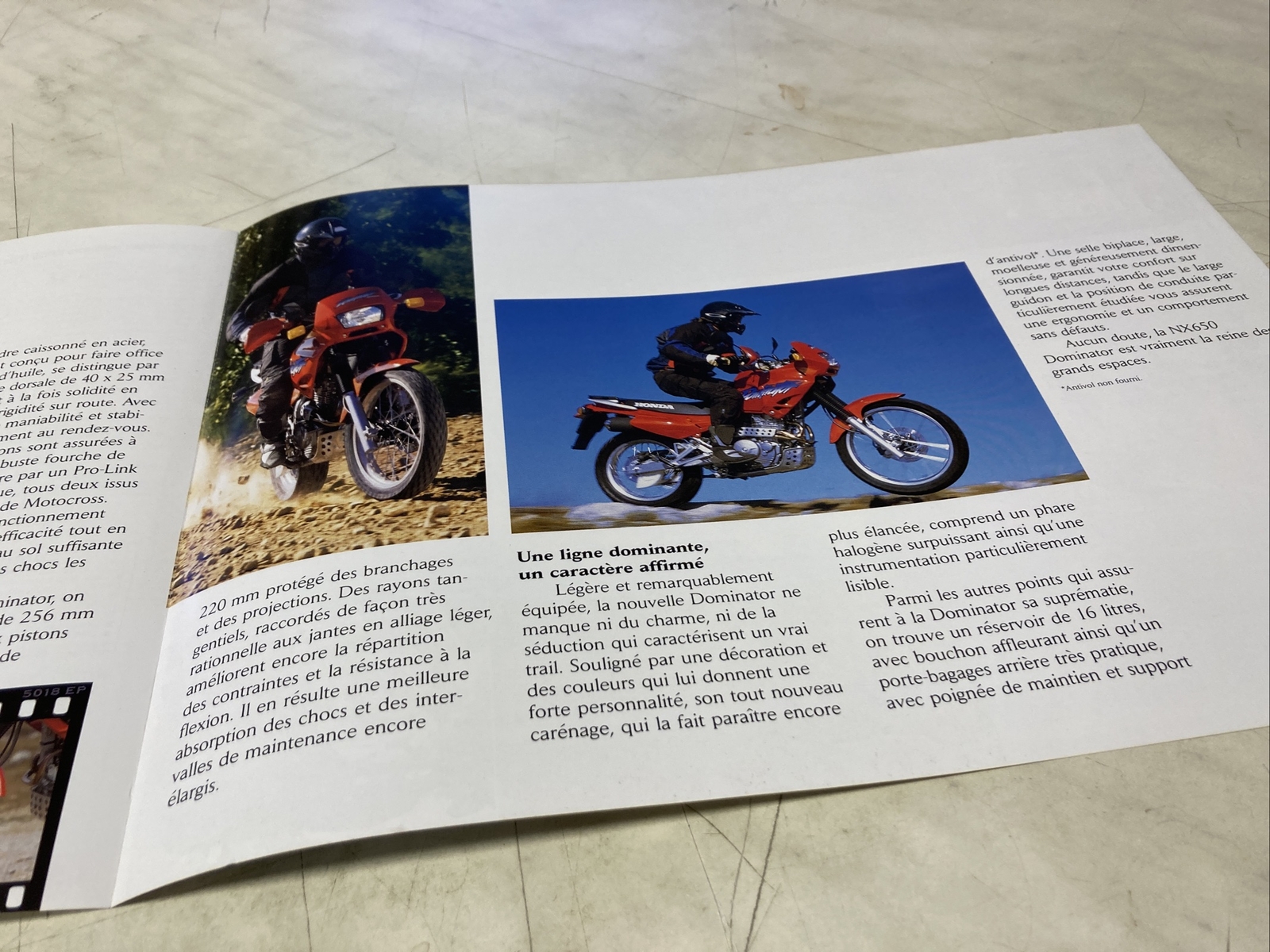 Honda NX650 Dominator 1998 NX 650 Sales Brochure Catalog Motorcycle