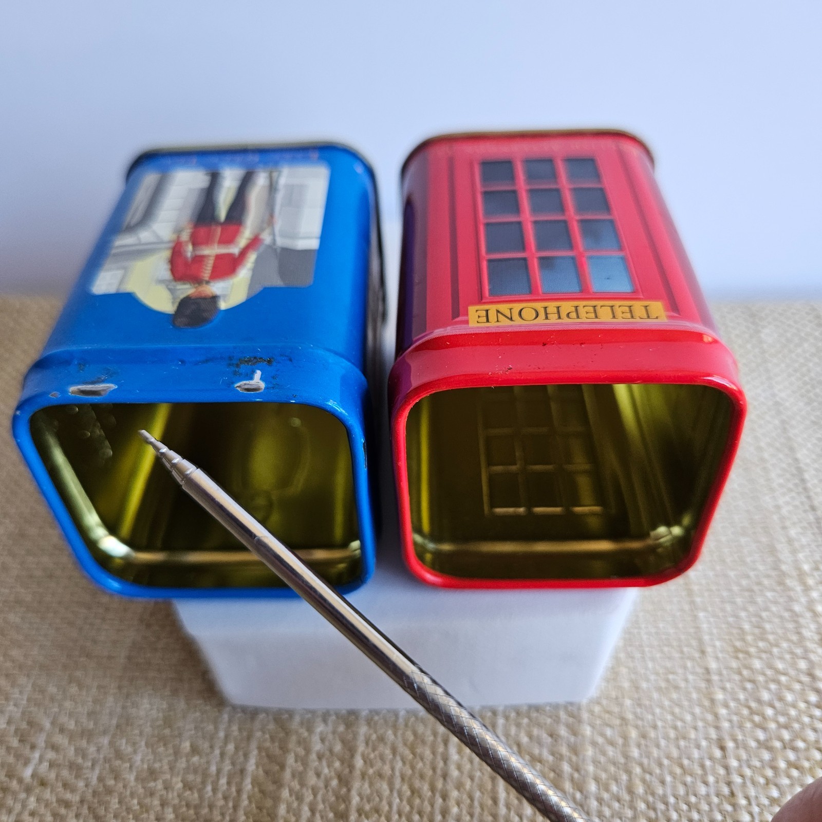 Mini Tea Tin Set London Telephone Booth Ahmad Earl Grey English Afternoon Empt