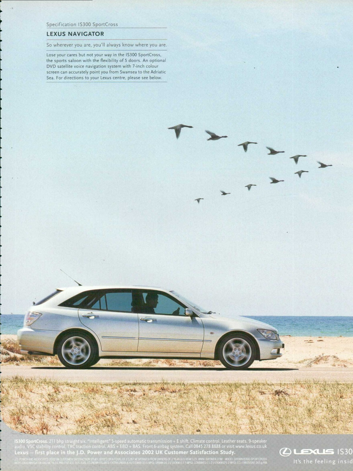 LEXUS CAR Magazine Print Ad IS300 SportCross 1 pg VTG 2002