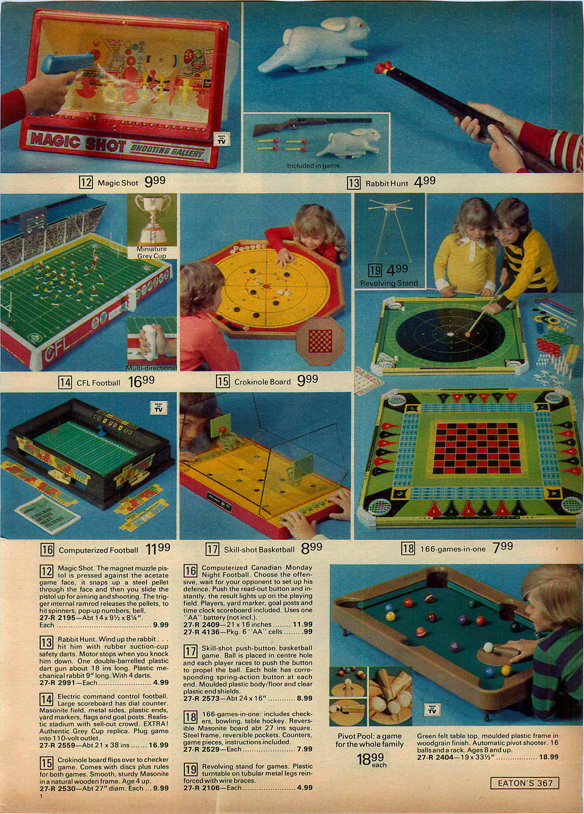 1974 ADVERTISEMENT Football Electric Game CFL Grey Cup Hockey Stanley Cup NHL