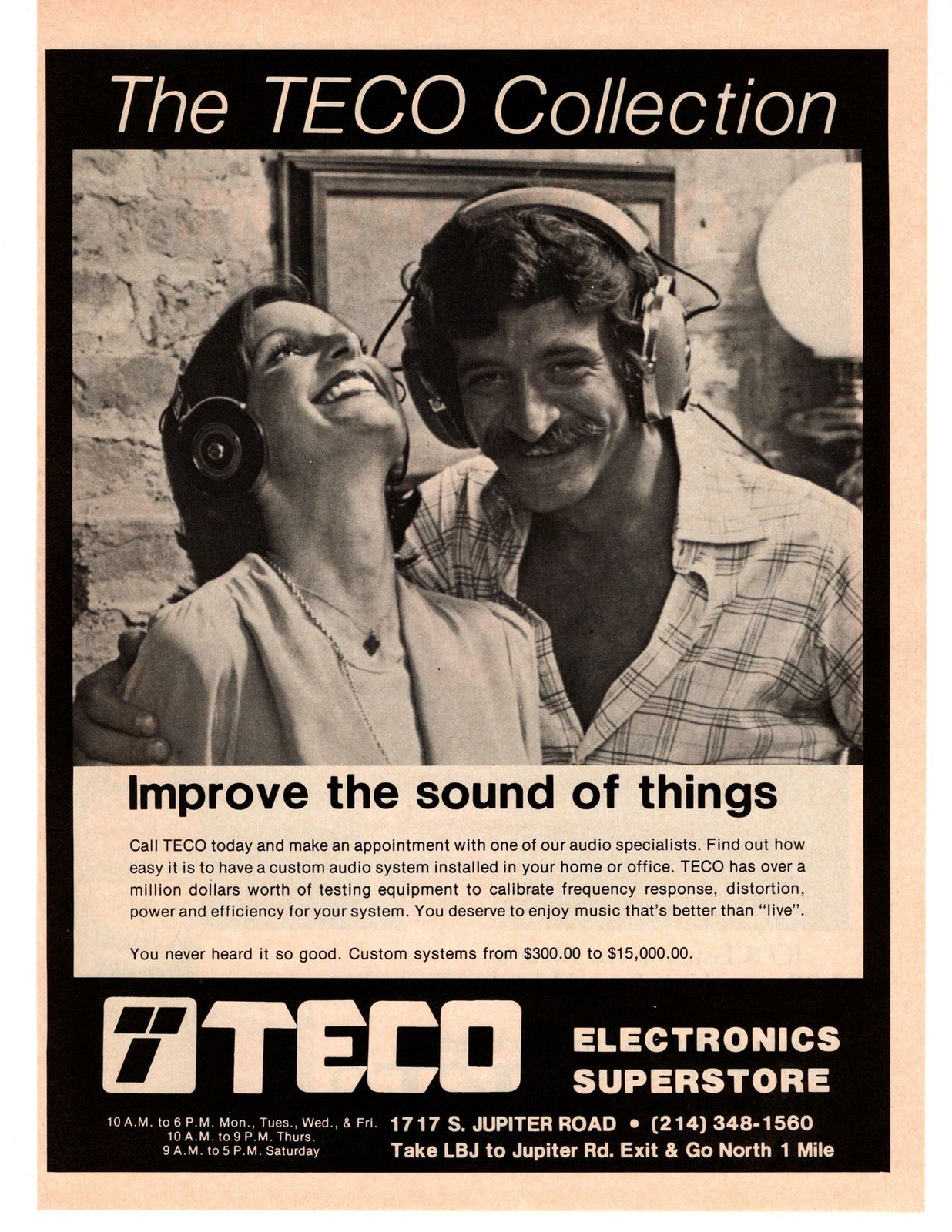 1972 Teco Electronics Superstore Music Dallas Texas Jupiter Road Print Ad