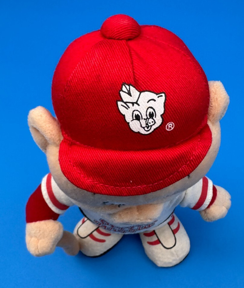 Vintage Piggly Wiggly Mr. Pig Baseball Plush Toy Doll 9″