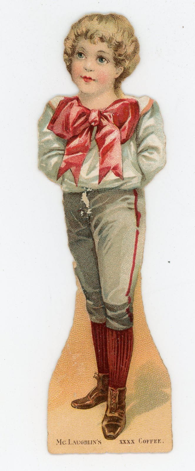 Antique 1894 McLaughlin’s Coffee Die Cut Trade Card Child Paper Doll