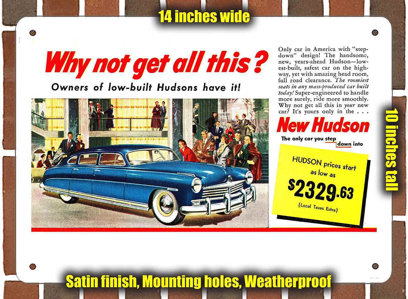 Metal Sign – 1949 Hudson Commodore Sedan – 10×14 inches