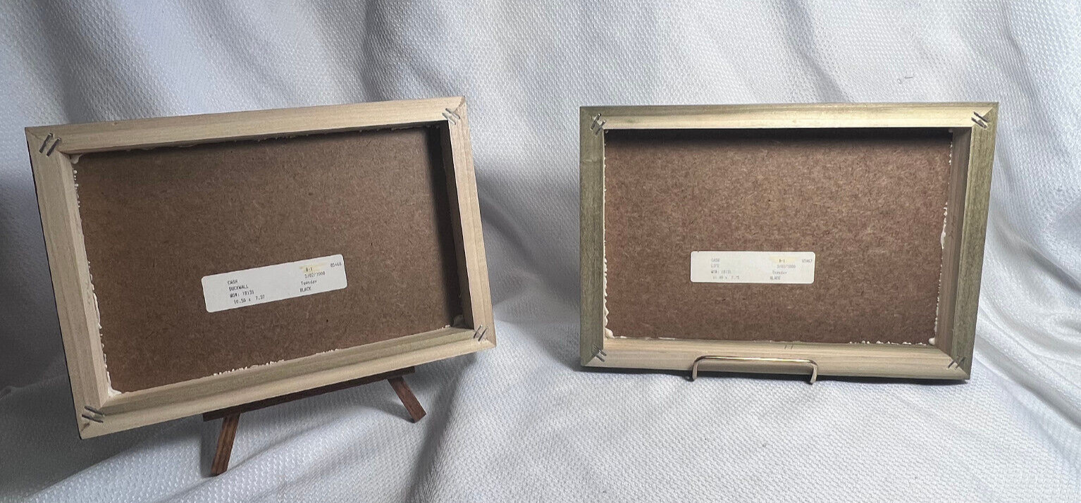 Reproductions Of 2 Vtg Pear Fruit Labels On Top Of Boxed Wood Frame Wall Hanging