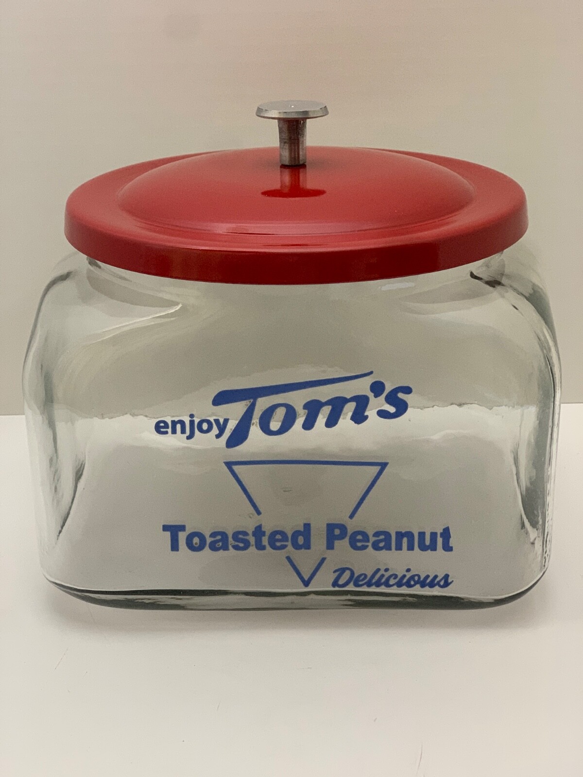 Tom’s Counter Jar Blue Print with Lid Country Store Display Cookie Jar Kitchen