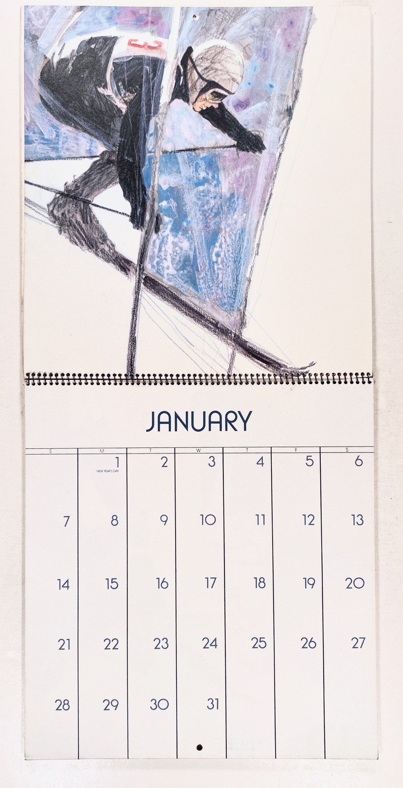 1973 Dennis Anderson art WONDERFUL WORLD OF SPORTS Hallmark Calendar UNUSED