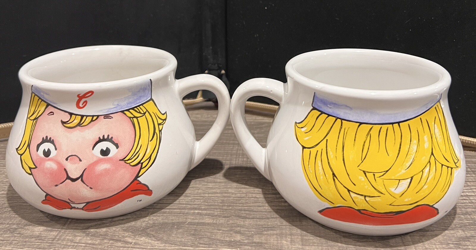NOS 2 Pc Vintage Campbells 12 oz Soup Mugs Cups Bowls 1998 Houston Harvest HH