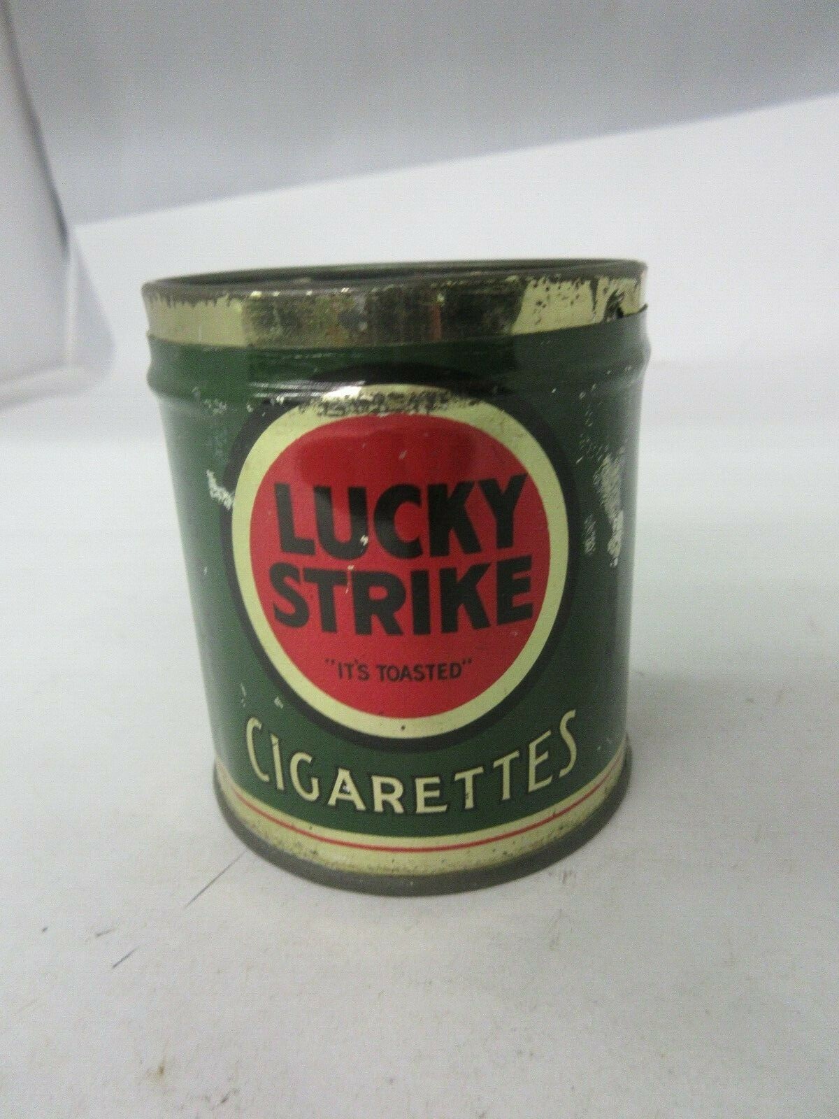 VINTAGE ADVERTISING LUCKY ROUND STRIKE 50 COUNT TIN 60-H