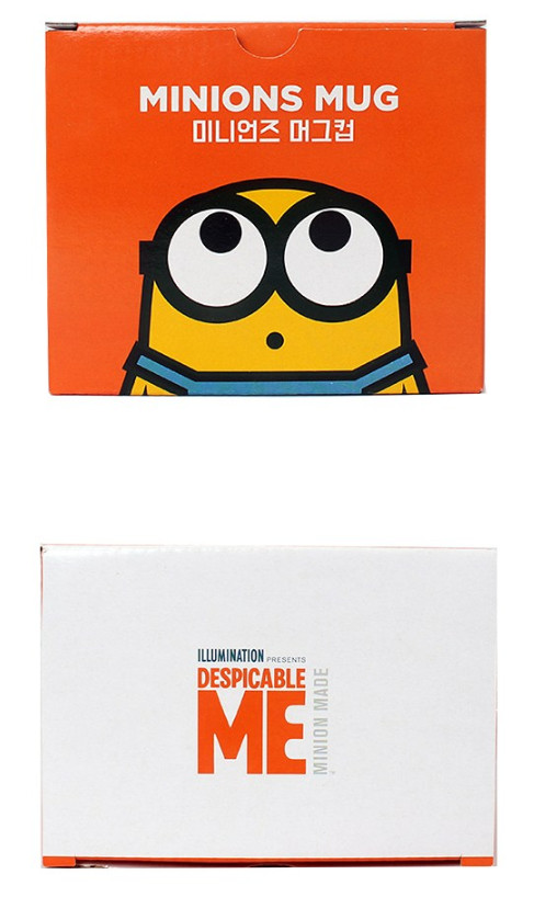 Cute Minions Heart Bob Ceramic Mug with Lid 12oz Yellow Cup