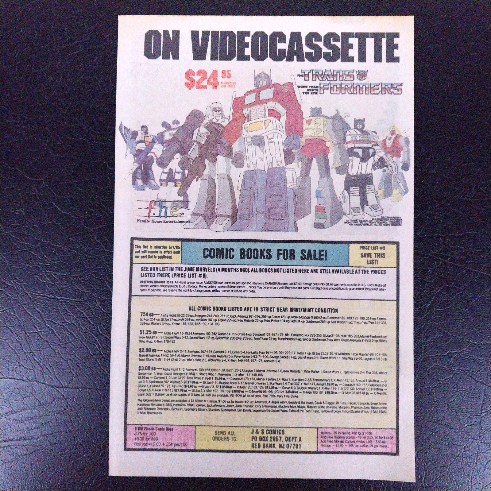 1984 Transformers “On Videocassette” Illustrated Vintage Print Ad – Original