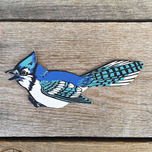 Vintage Original BLUEJAY BIRD DIECUT Cardboard Figural DISPLAY Sign 1950s NOS