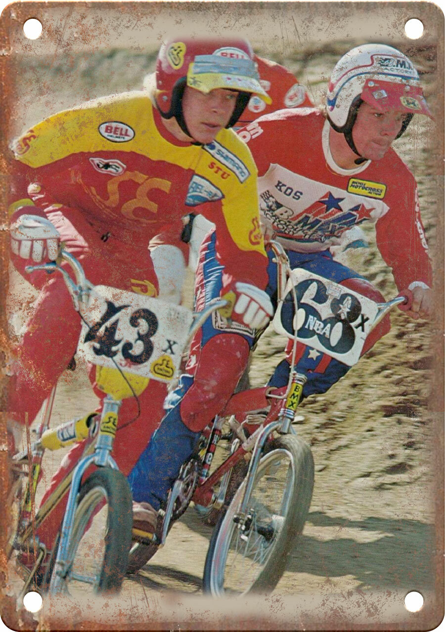 Vintage BMX Bike Race Magazine Photo 12″ x 9″ Reproduction Metal Sign B549