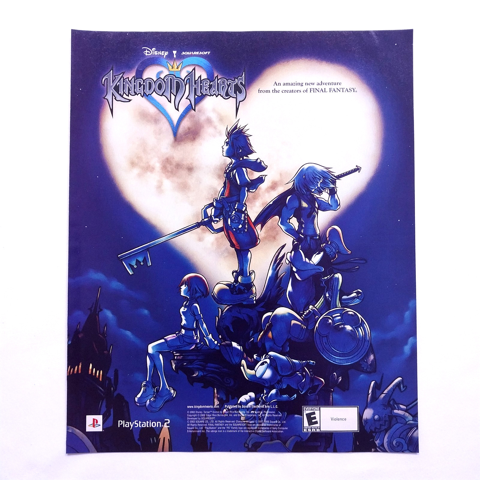 2002 Kingdom Hearts PS2 Game Promo Vintage Print Ad Advert Page – Y2K Wall Art
