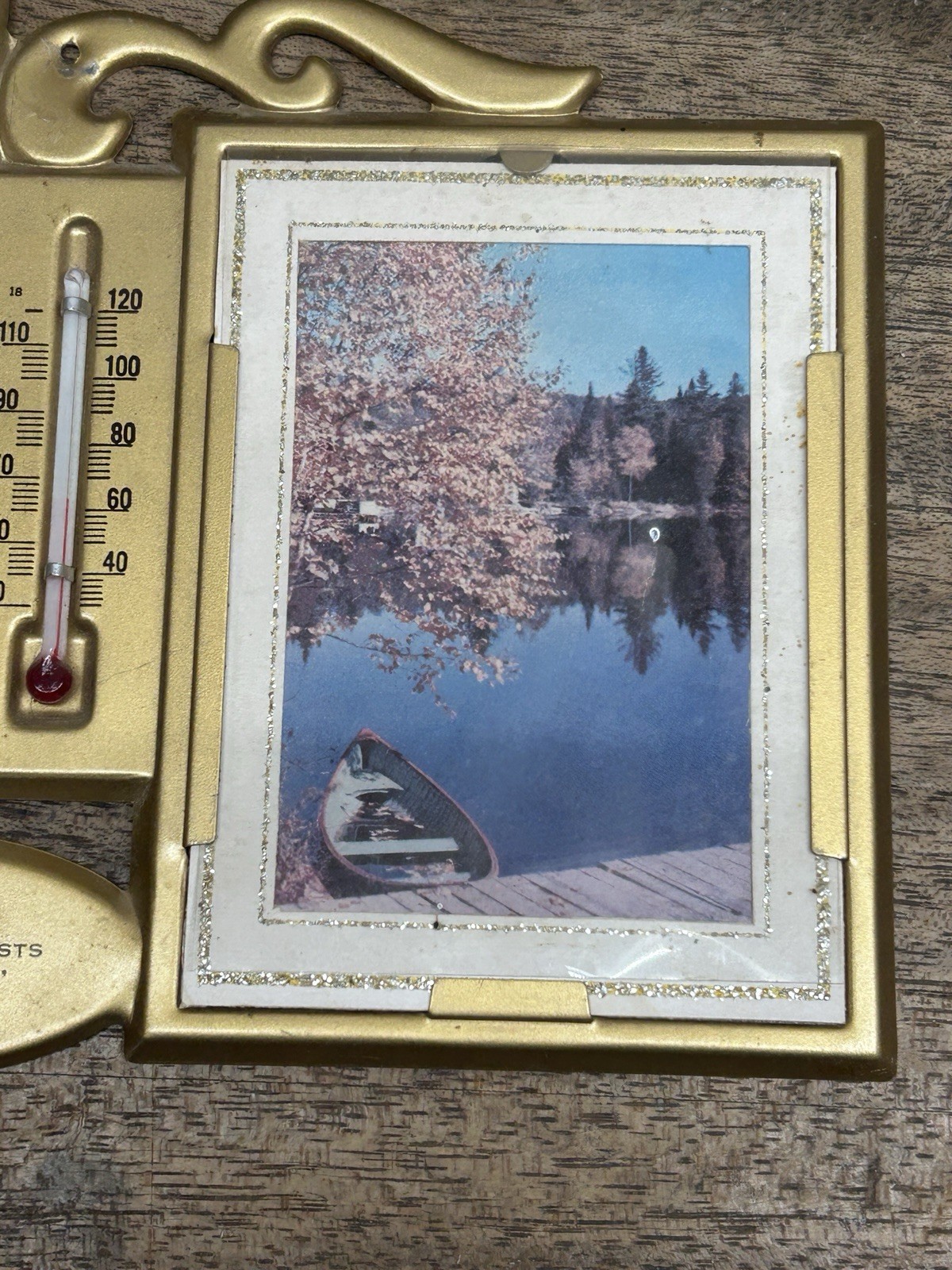 Vtg Advertising Thermometer Pictures ~5″ X7-1/4″ ~NEW DEAL BAR ~Roberts, Montana