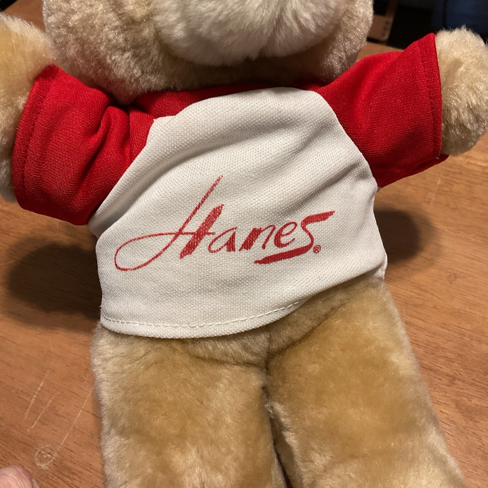 Hanes Promotion Advertising Bear Vtg Finetex Red And White T-shirt