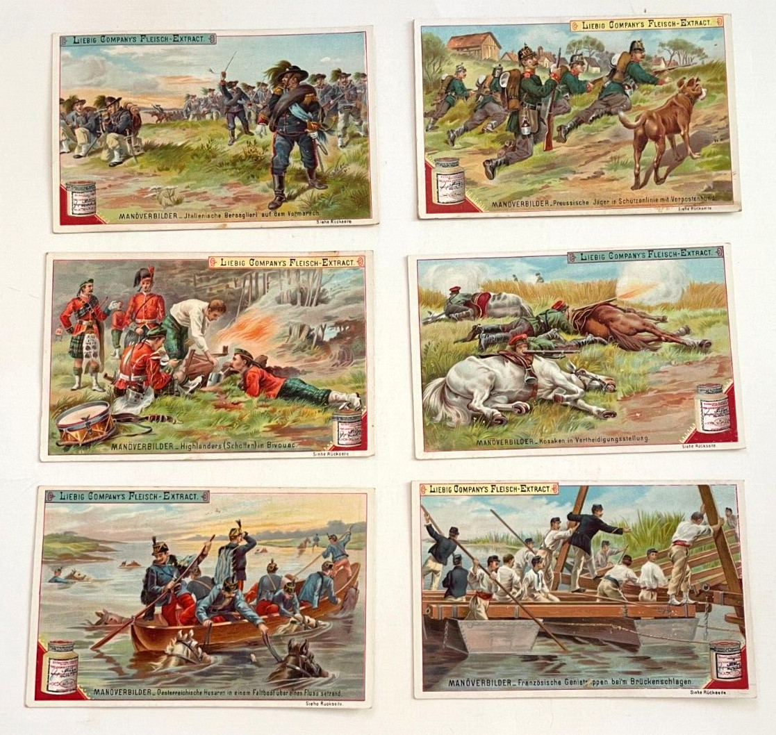 Fantastic German Victorian Trade Cards “Liebig” 1896 – Military Maneuvers- S483*