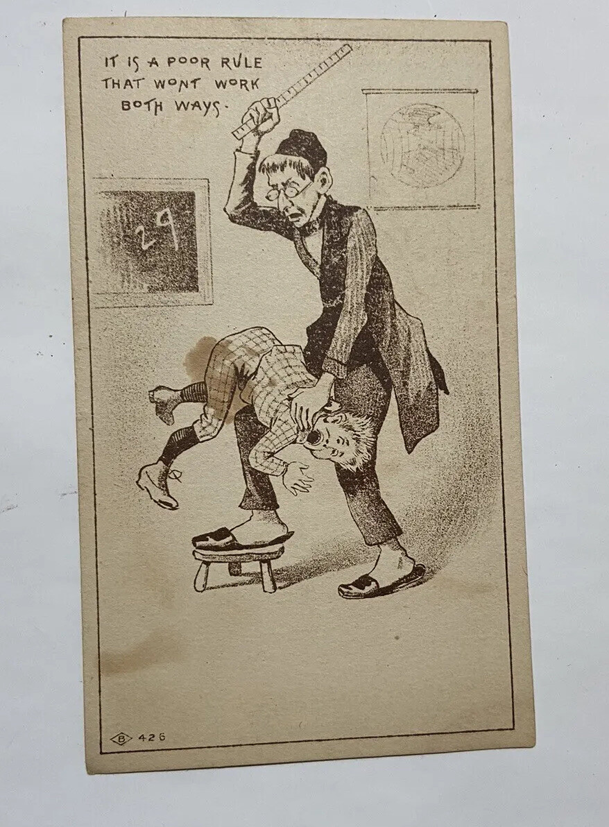RARE VINTAGE ADVERTISING CARD, POOR RULE, SPANKING WATERVILLE MAINE 1889 A223