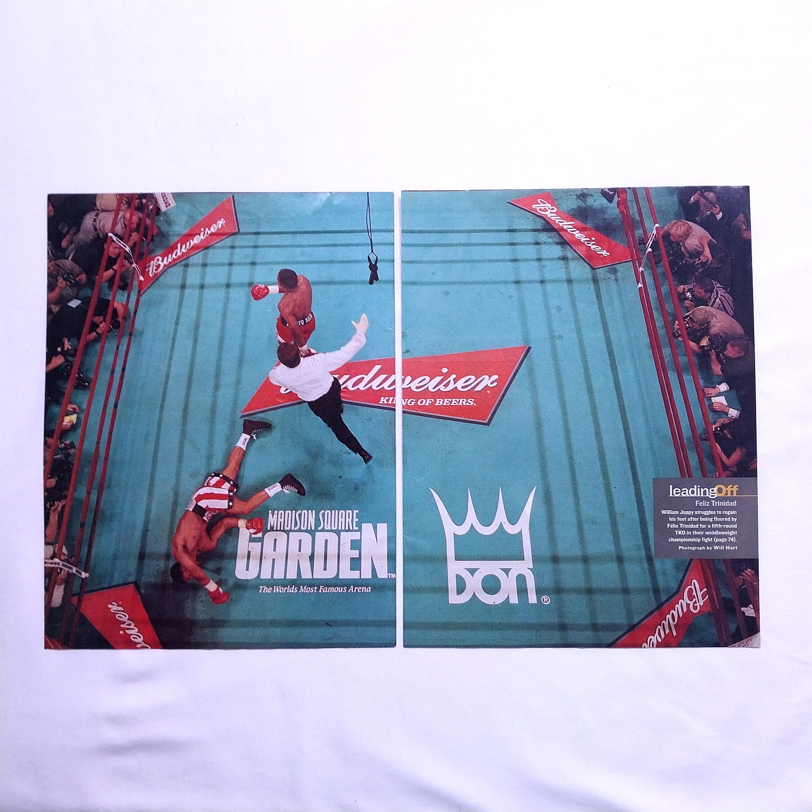 2001 Budweiser Beer Boxing Vintage Print Ad Advert William Joppy Felix Trinidad