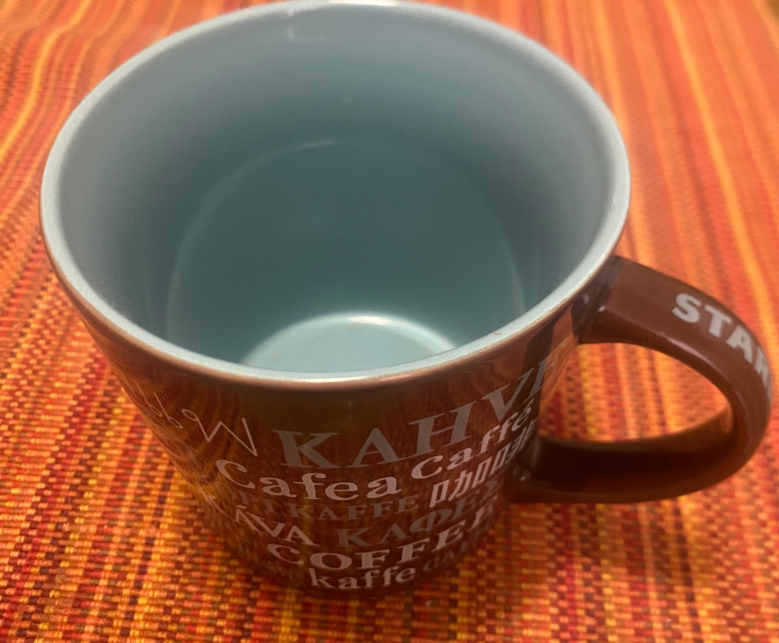 STARBUCKS COFFEE MUG LARGE TAPERED 16oz GRAPHICS OF ‘COFFEE’ IN MULTI LANGUAGES